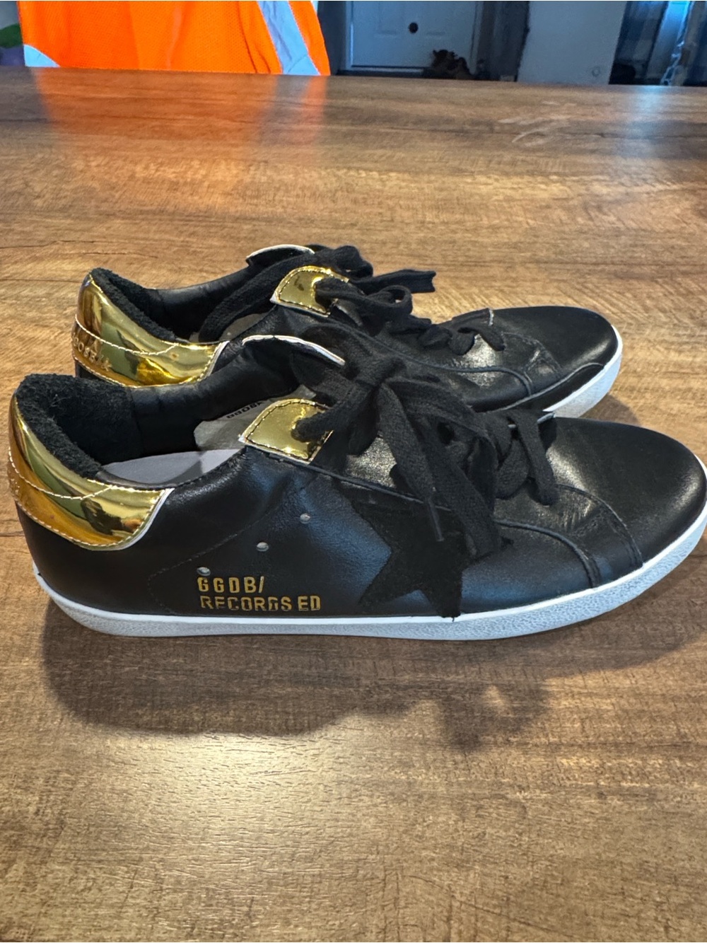 Black & Gold GGDB Inspired Low Top Sneakers Women’s Size 8 US/40UK